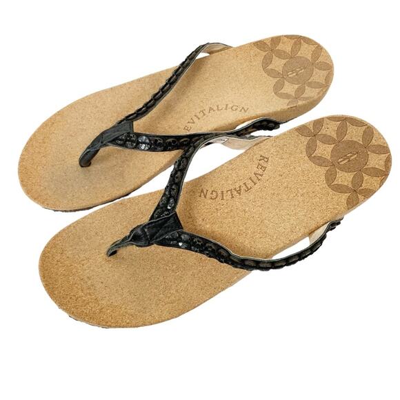 Revitalign Black Flip Flops Sz 9 - Picture 4 of 8